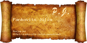 Pankovits Júlia névjegykártya