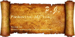 Pankovits Júlia névjegykártya